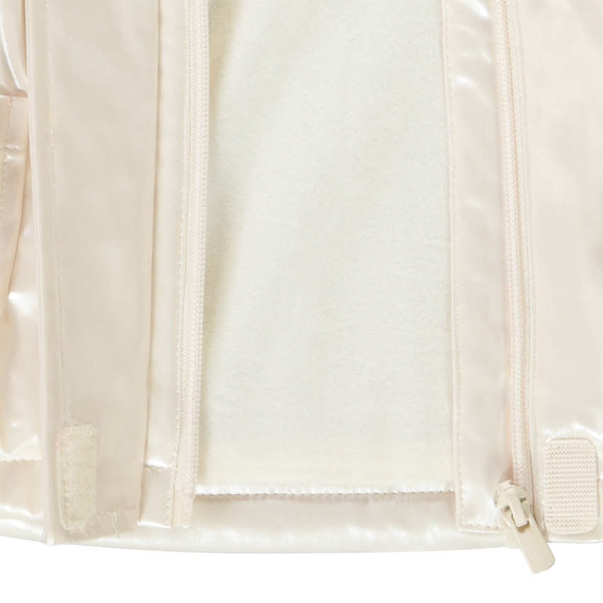 Parka gom met kap vinyl effect voor baby meisje 