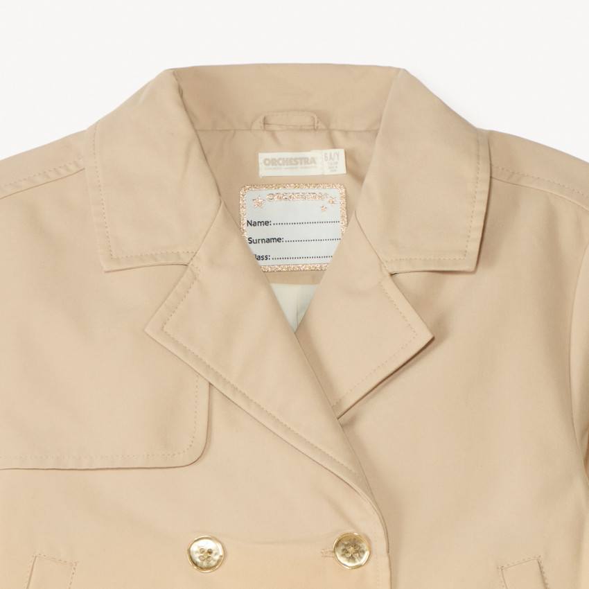 Trench court uni en toile pour fille 