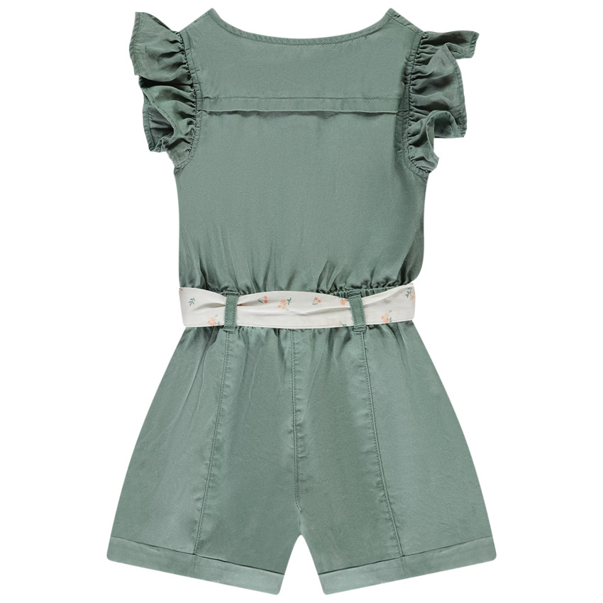 Combi-short  fantaisie avec ceinture pour bébé fille 