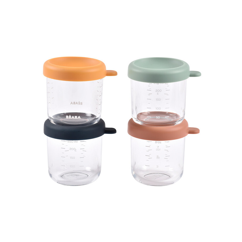 Set de 4 petits pots en verre 250 ml Sunrise Color 