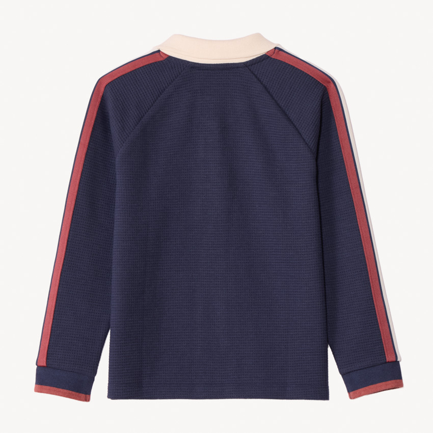 Poloshirt met lange mouwen en fantasiebadge voor jongens 