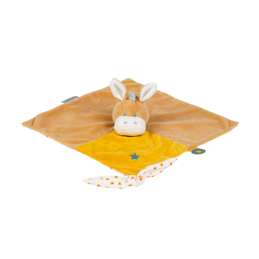 Doudou plat en velours Léo l'âne 