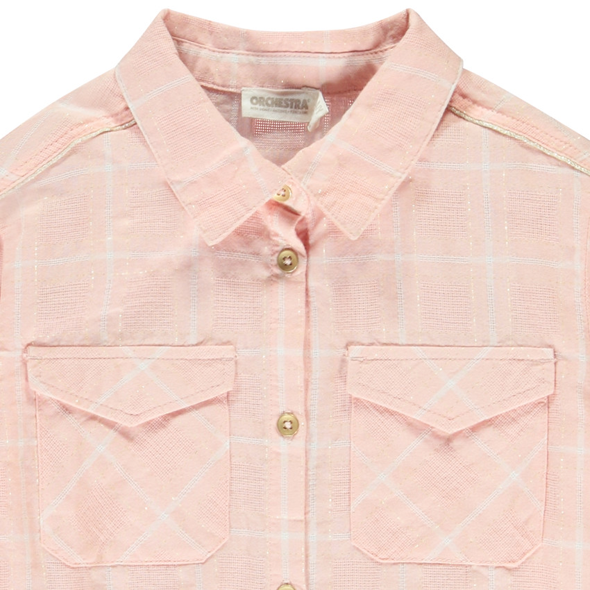 Blouse met pofmouwen en ruitjes voor meisjes 