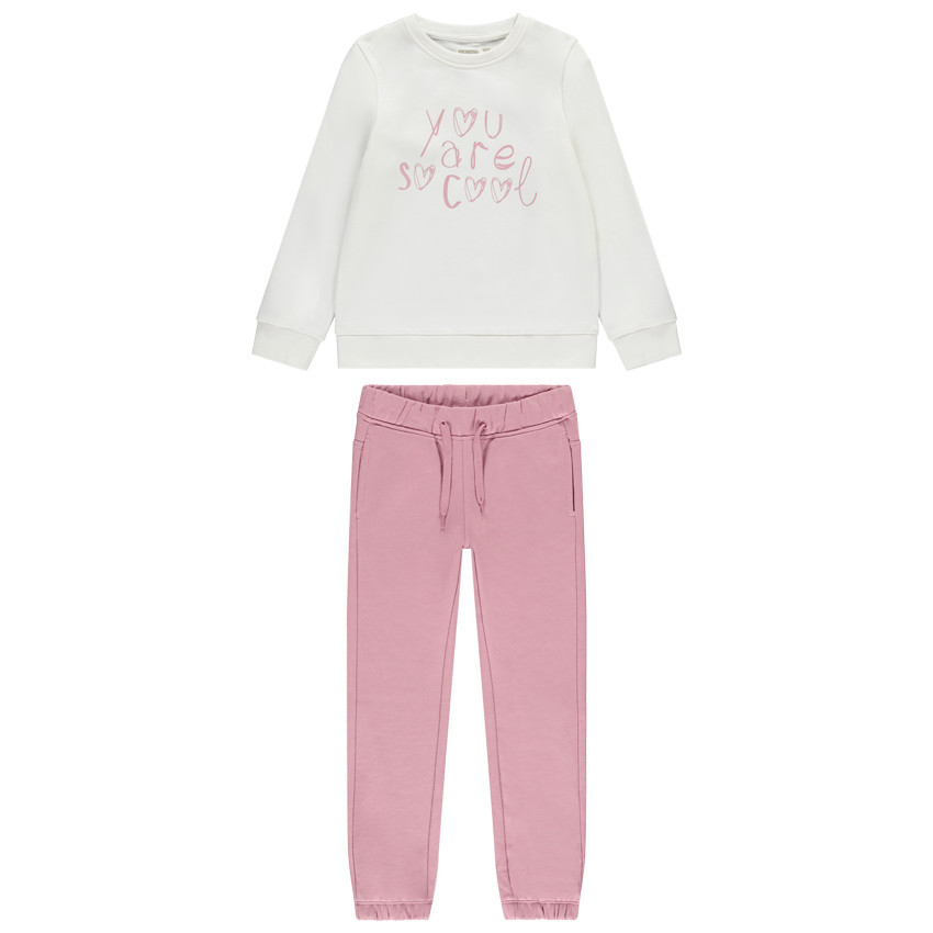 Ensemble jogging molleton printé pour fille 