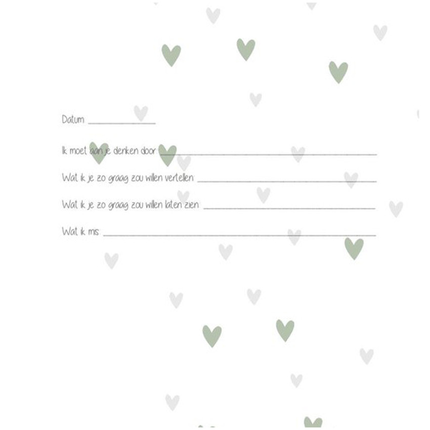 Livre "Tu me manques tellement" Texte Néerlandais" Vert Tendre 