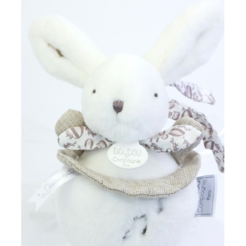 Peluche lapin doudou boîte à musique Blanc 