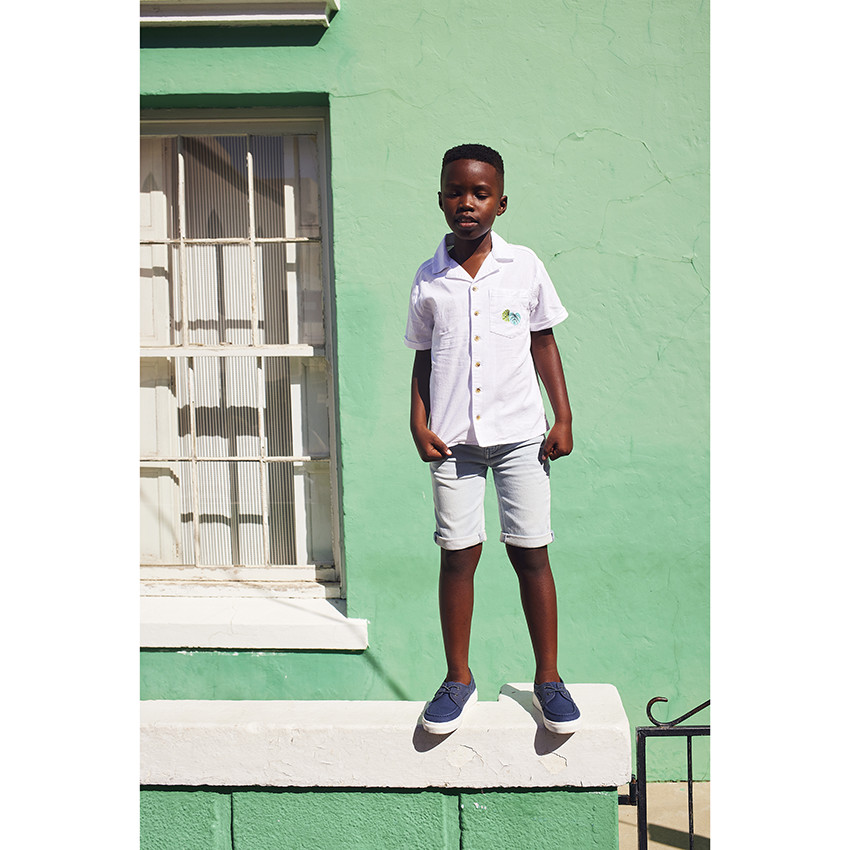 Chemise manches courtes print tropical pour garçon 