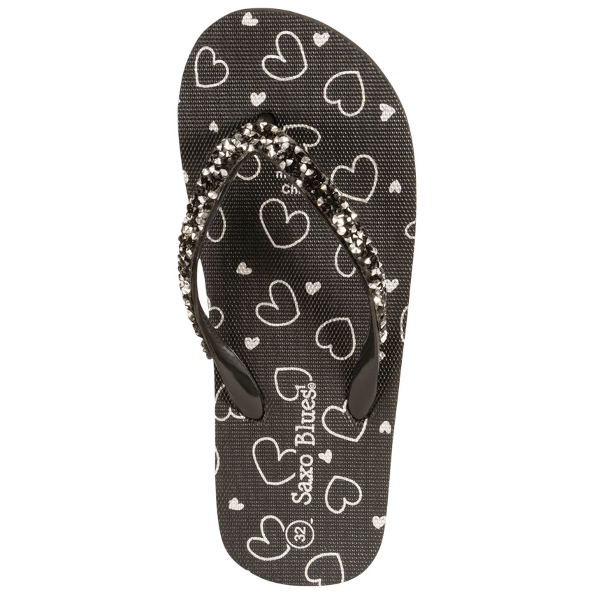 Slippers met hartenprint en strassband voor meisjes met bandje volgens leeftijd 