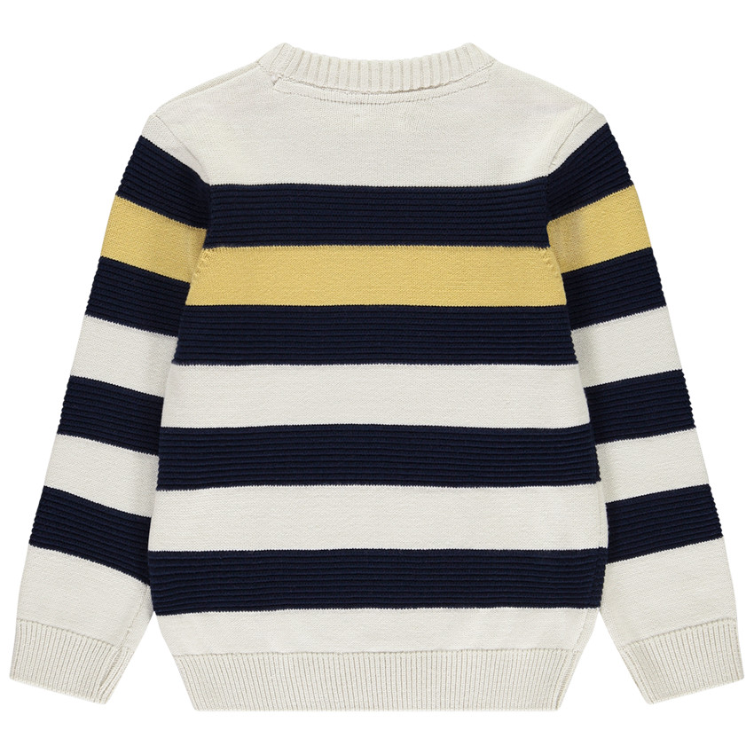Trui in gebreide fantasie met strepen voor jongen 