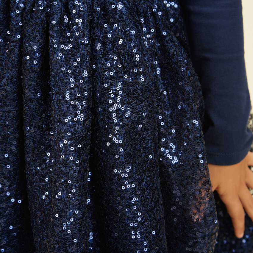 Jurk met 2-in-1 effect en pailletten voor meisjes 