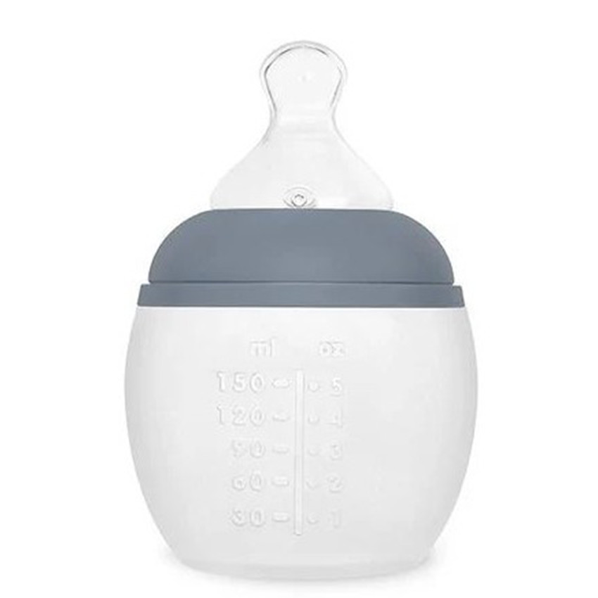 Zuigfles silicone 150 ml speen slow flow Blue Grey 