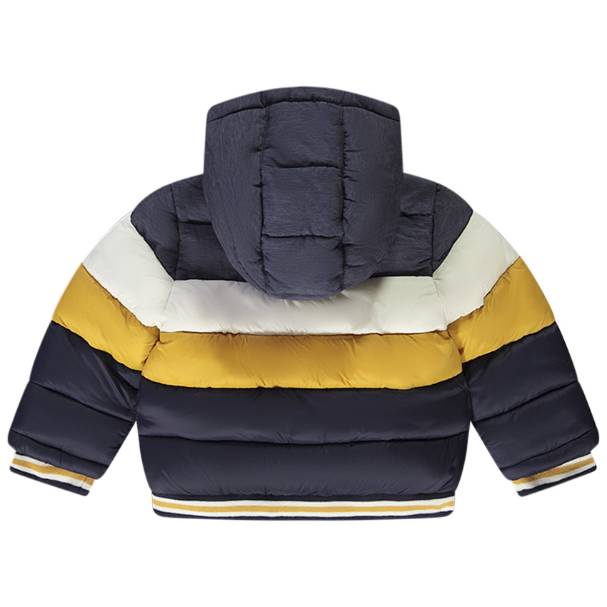 Donsjas met colour block effect en sherpa voering voor baby jongen 