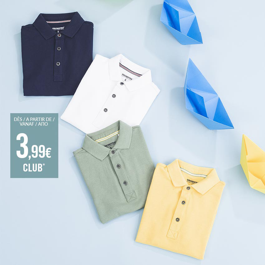 Polo met korte mouwen in effen piqué katoen voor jongens 