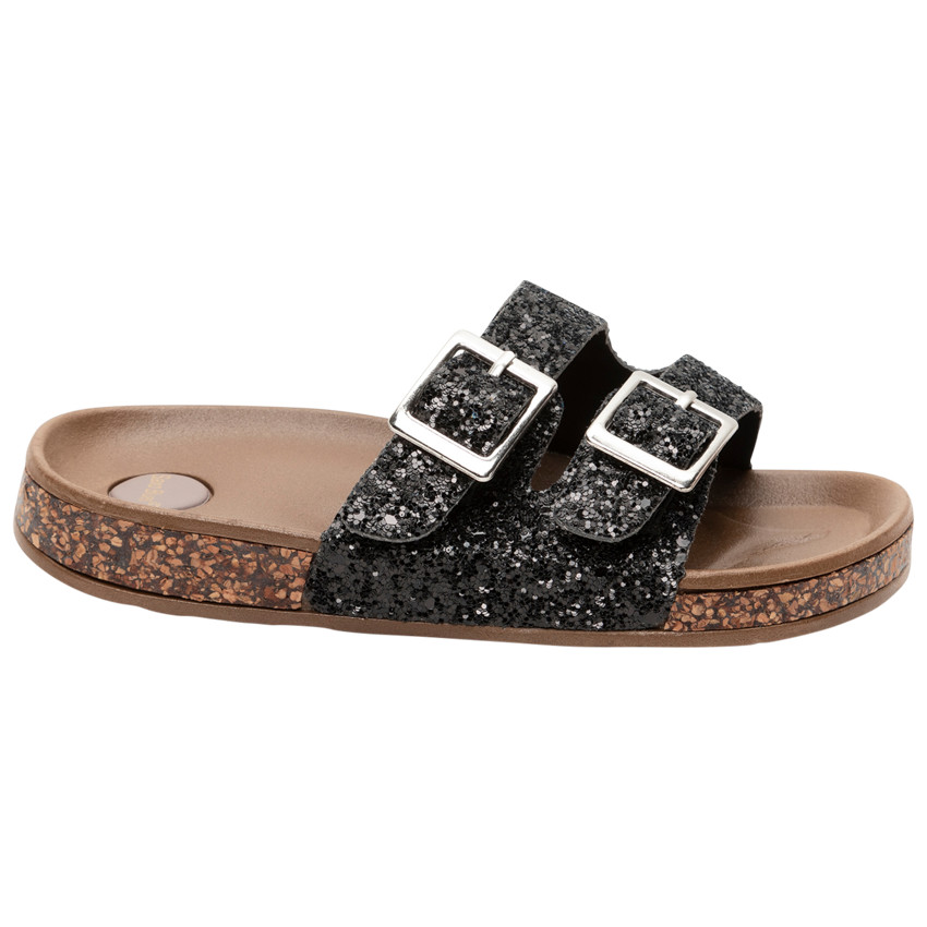 Glanzende sandalen met fantasiegespen 