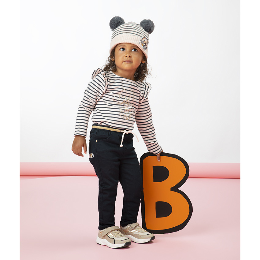 Pantalon en toile effet molleton pour bébé fille 