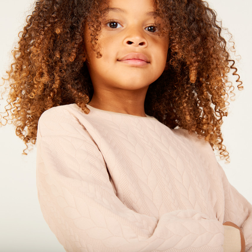 Joggingset in effen gedraaid jacquard voor meisjes 