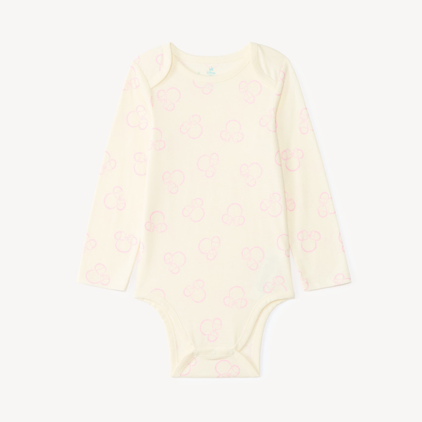 Lot de 3 bodies manches longues Minnie Disney pour bébé fille (ouvertures différentes selon l'âge) 