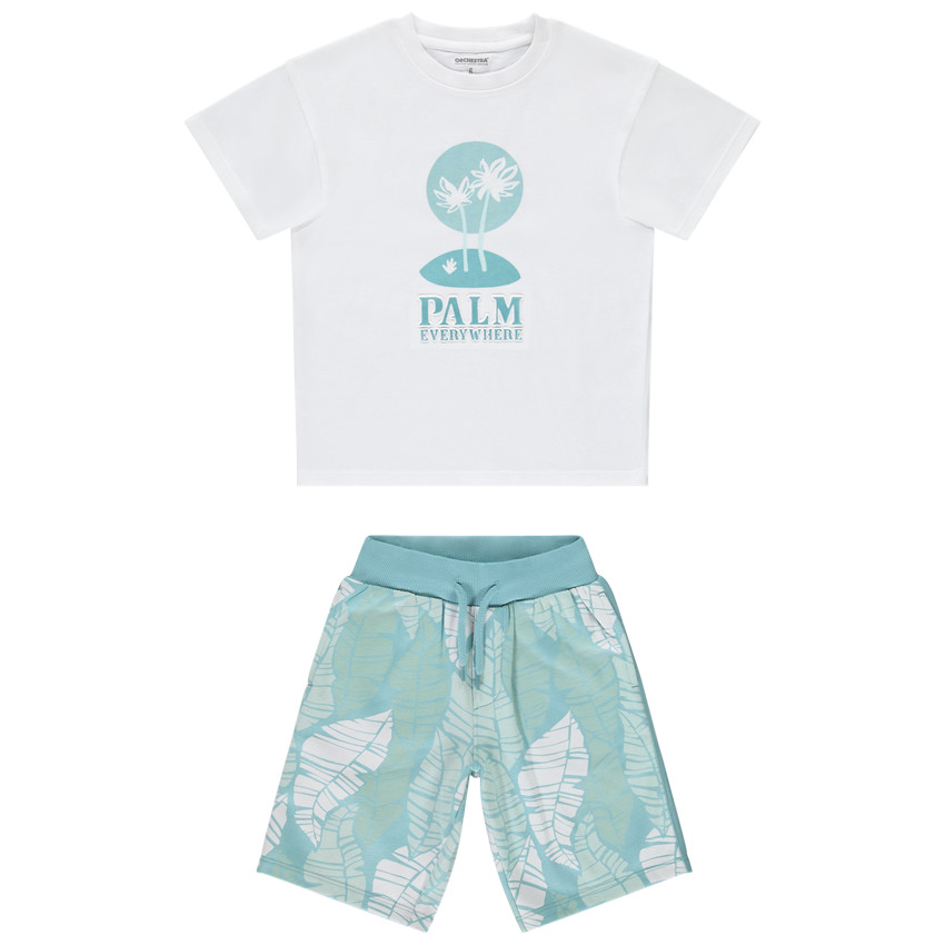 Ensemble 2 pièces motifs palmiers pour garçon 