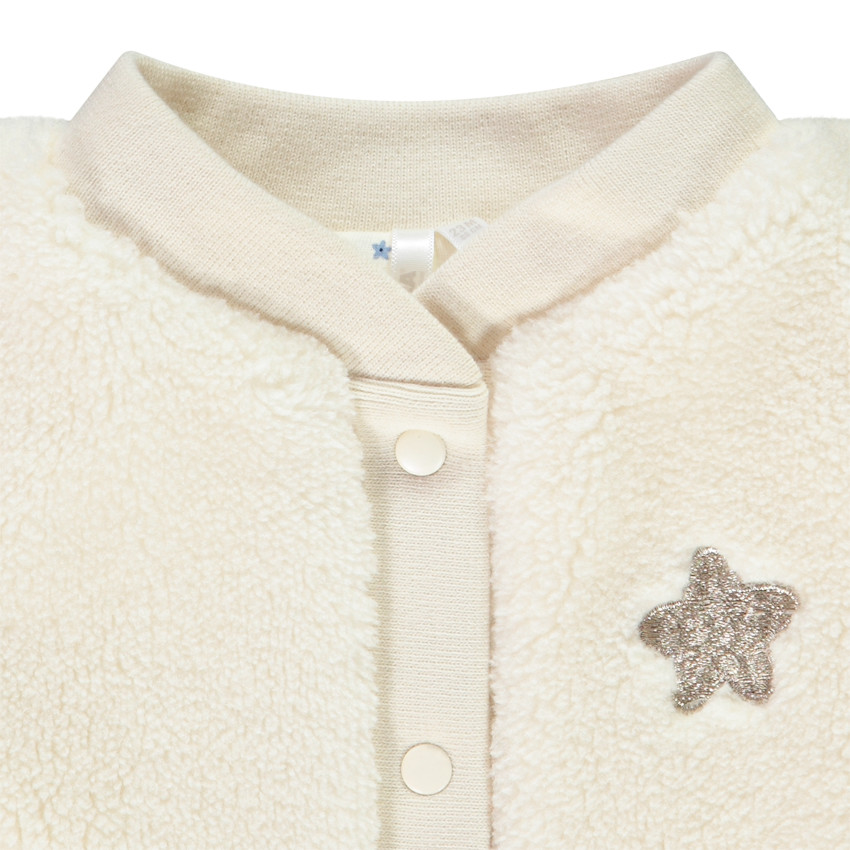 Veste en sherpa avec étoile dorée pour bébé fille 