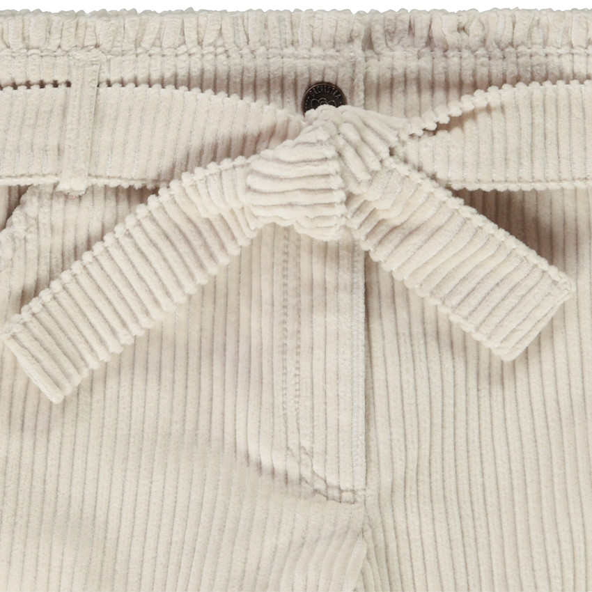 Short en velours côtelé avec ceinture à nouer amovible pour fille 