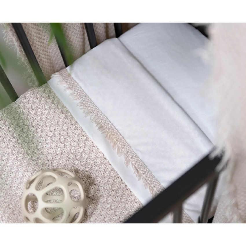 Deken bed Teddy Happiness - Oud roze/ecru 100x135 cm 