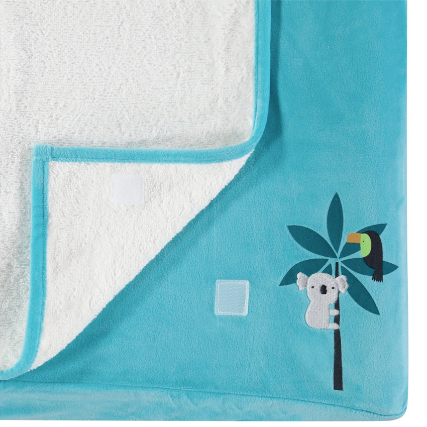 Hoes voor verschoonkussen mat badstoffen mat en borduurwerk in het junglethema 