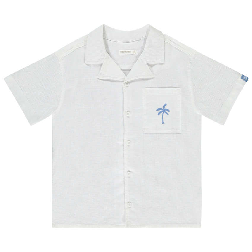 Chemise manches courtes avec palmier fantaisie pour garçon  