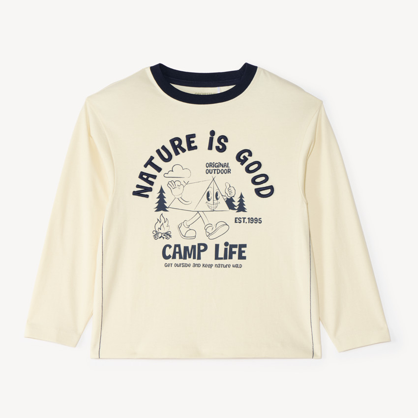 T-shirt manches longues garçon broderie Camp Life 