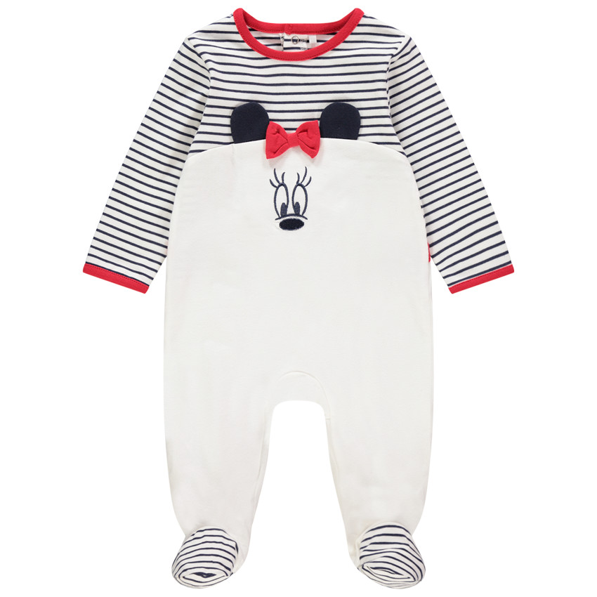 Pyjama in gestreept jersey met Minnie Disney voor meisjes 