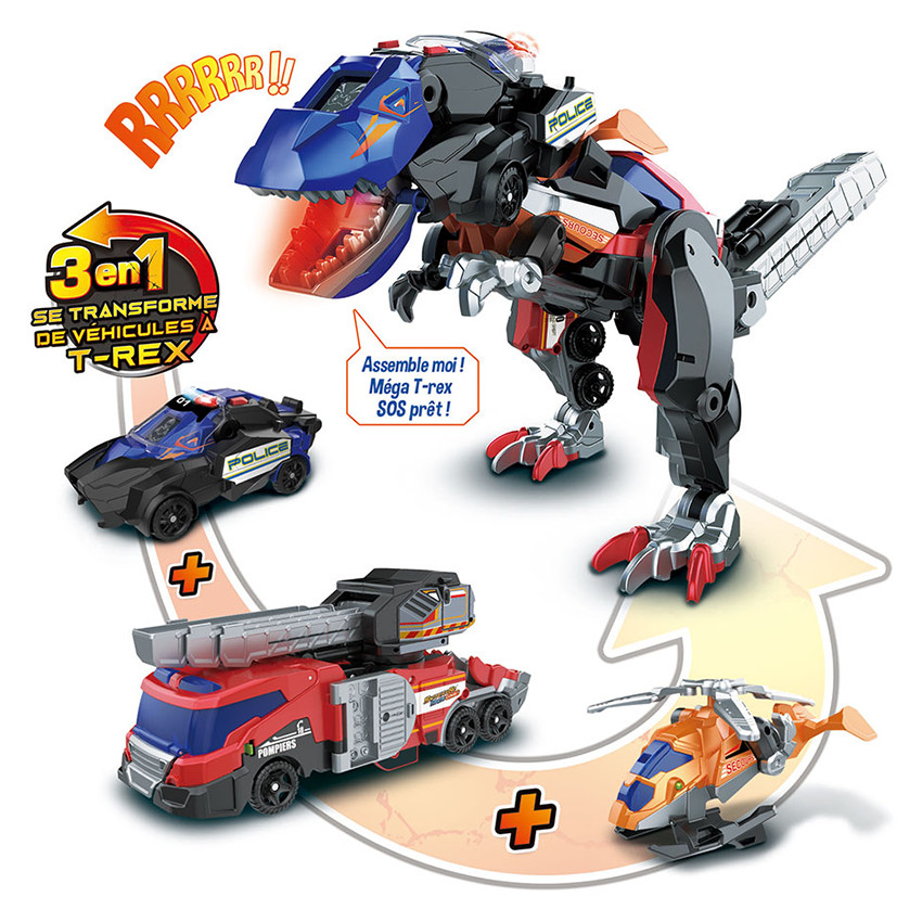 Switch & Go Dinos Trio, le méga T-Rex SOS 3 en 1 