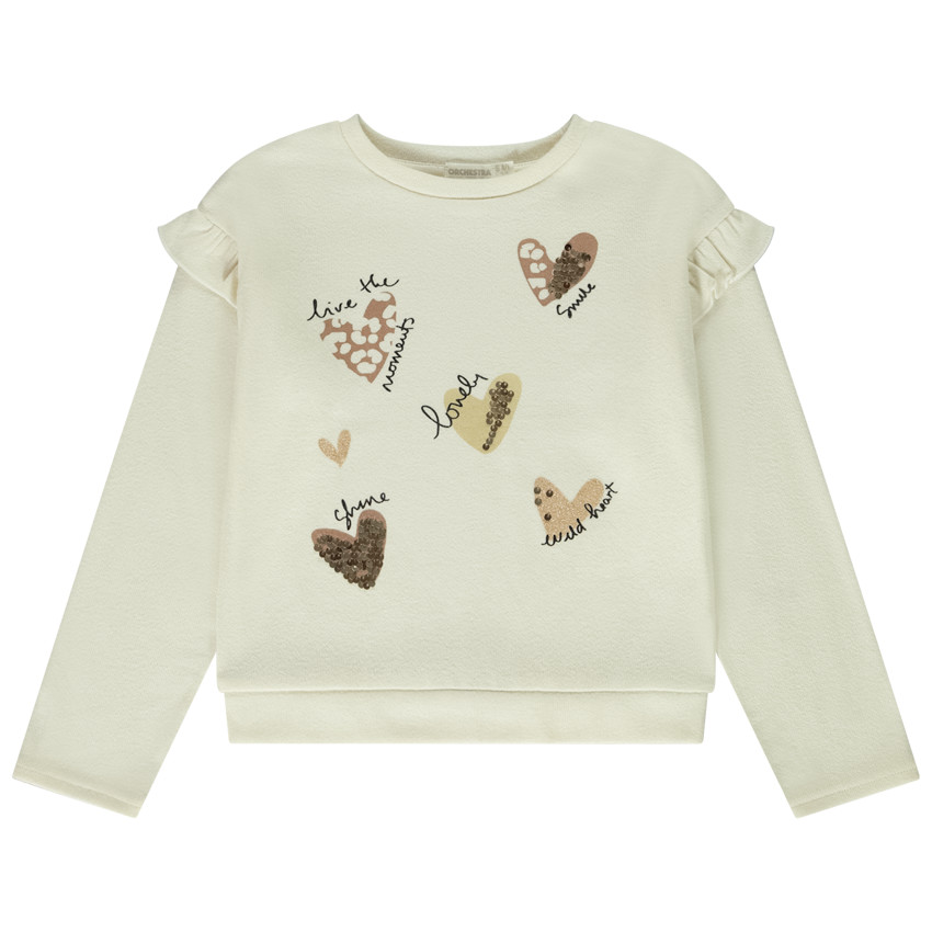 Sweatshirt met pofmouwen en pailletten voor meisjes 