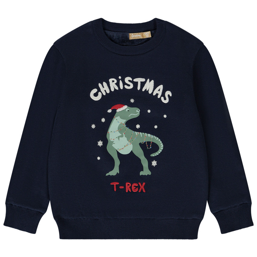Gebreide trui met dinosaurusprint voor jongen 