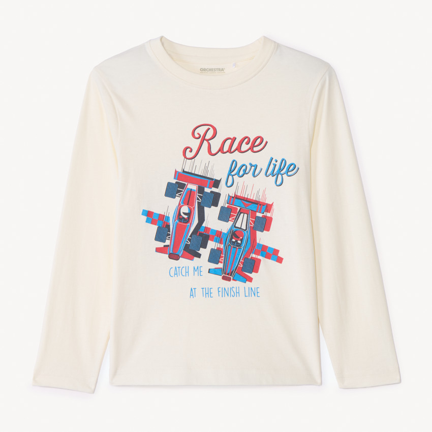 Langarm T-shirt met print voor jongens 