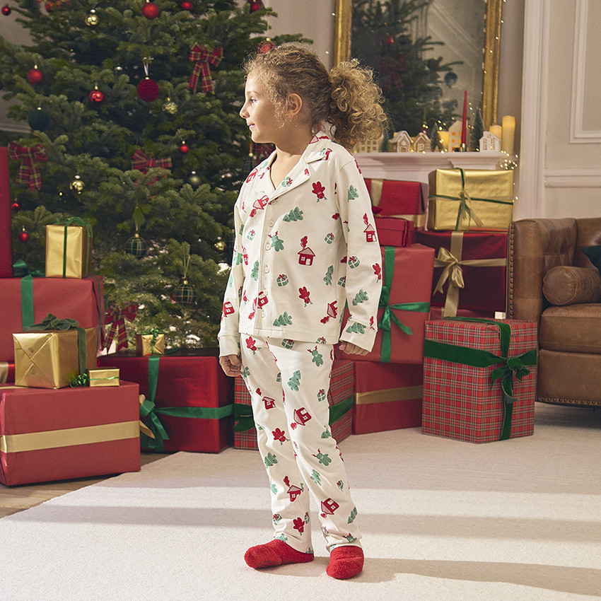 Set van 2 stukken pyjama met fantasieprint voor jongens met kerstmotief 