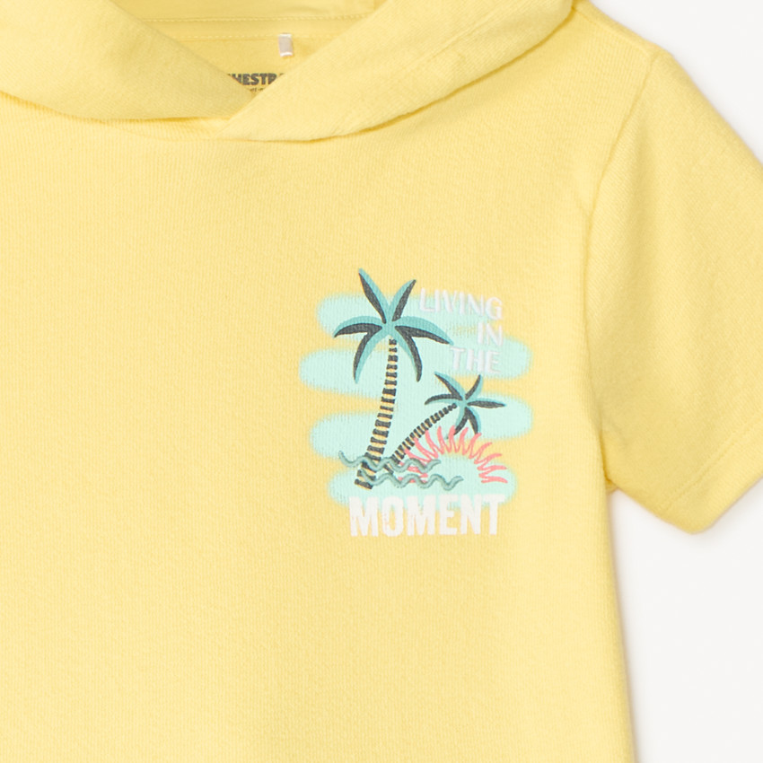 Ensemble 2 pièces t-shirt à capuche + short imprimé fantaisie garçon 