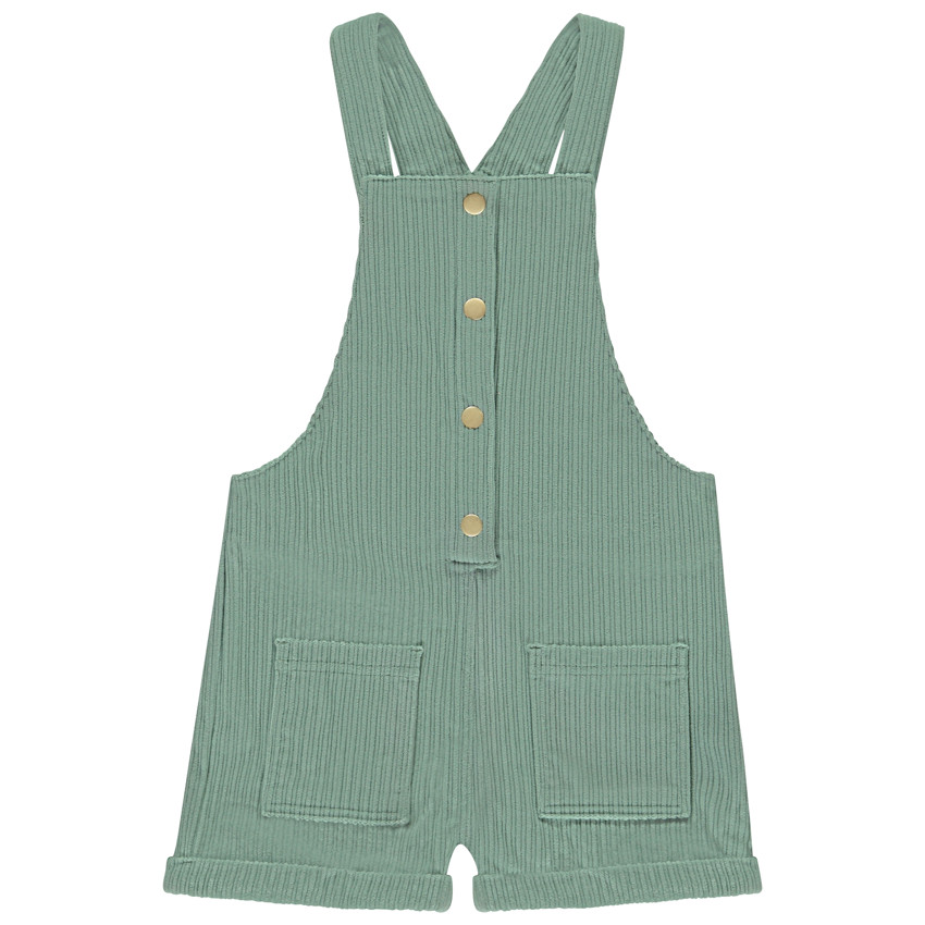 Salopette courte uni en velours pour fille 