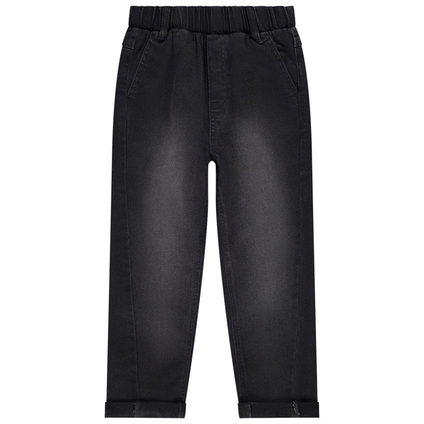 Jean forme ballon effet used avec coutures tournantes pour garçon 