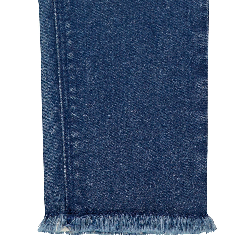 Jean slim à broderies et ceinture pour enfant fille 