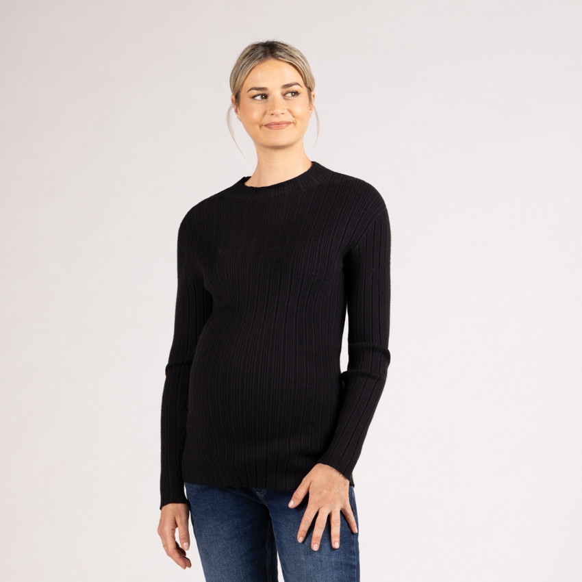 Trui sokmodel met geribbelde tricot en licht opstaande kraag voor dames 