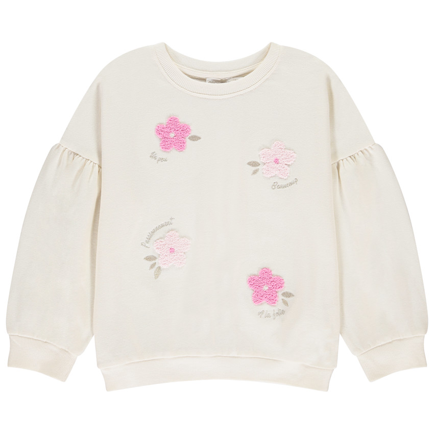 Sweat molleton Oversize met bloemen bouclettes voor meisjes 