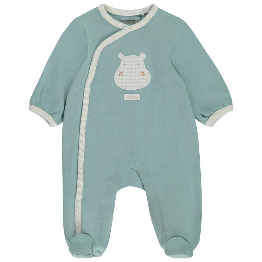 Dors-bien en jersey patch hippopotame pour bébé garçon 