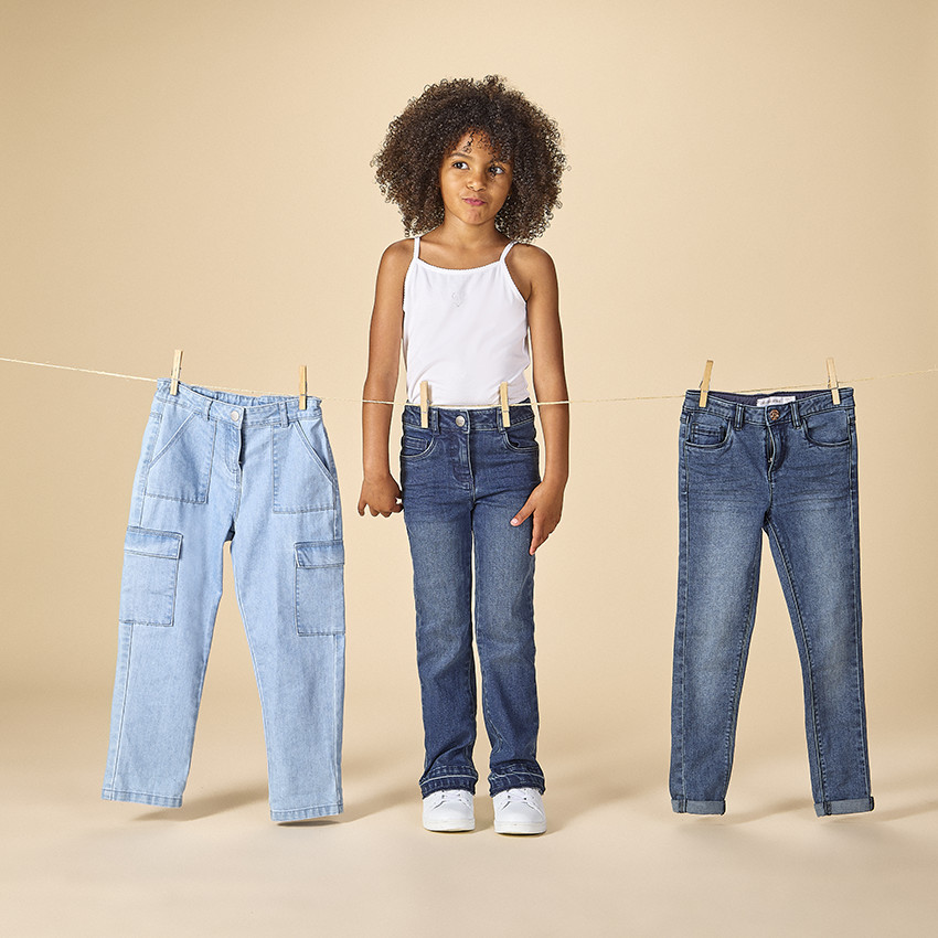 Jean en denim coupe évasé pour fille 
