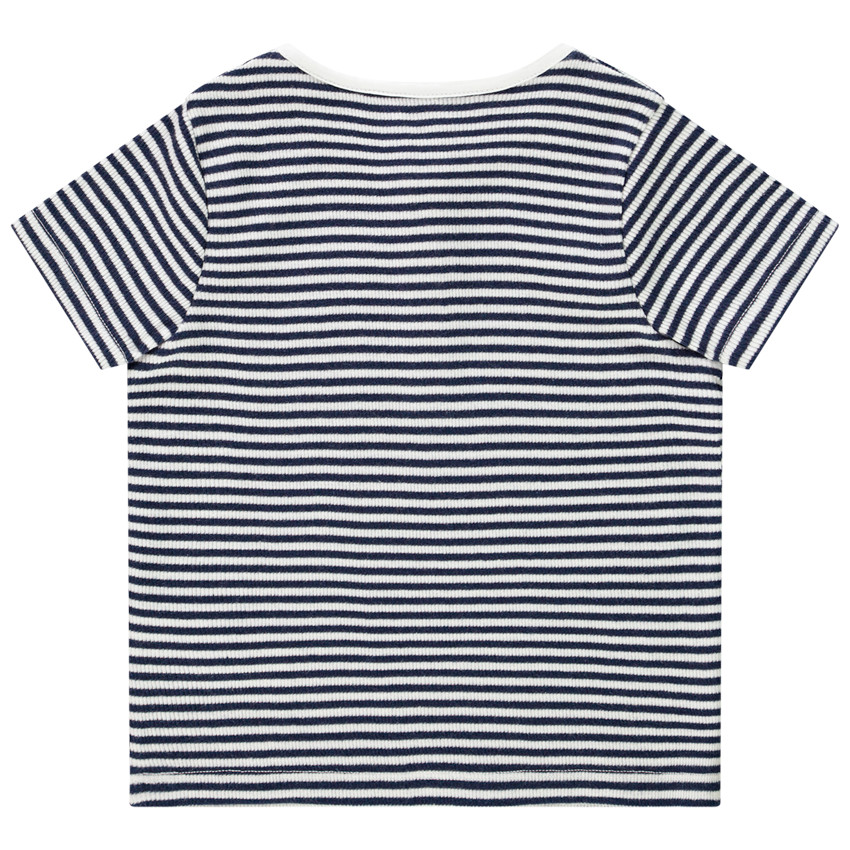 T-shirt manches courtes à col boutonné contrasté pour bébé garçon 