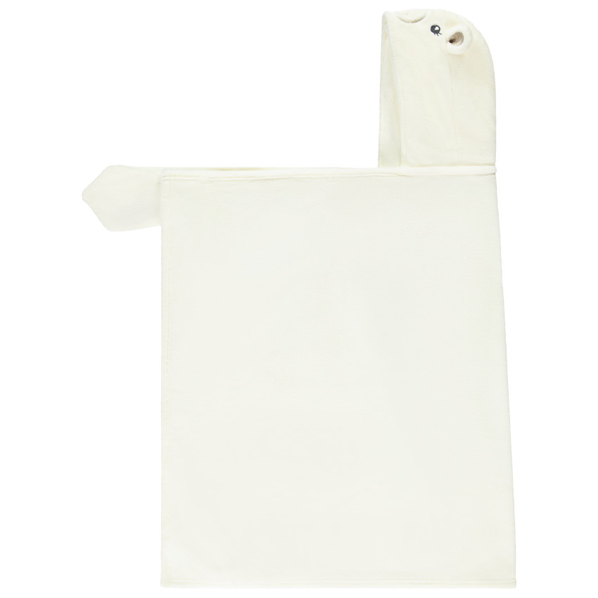 Plaid ludique à capuche ours polaire en sherpa pour enfant 