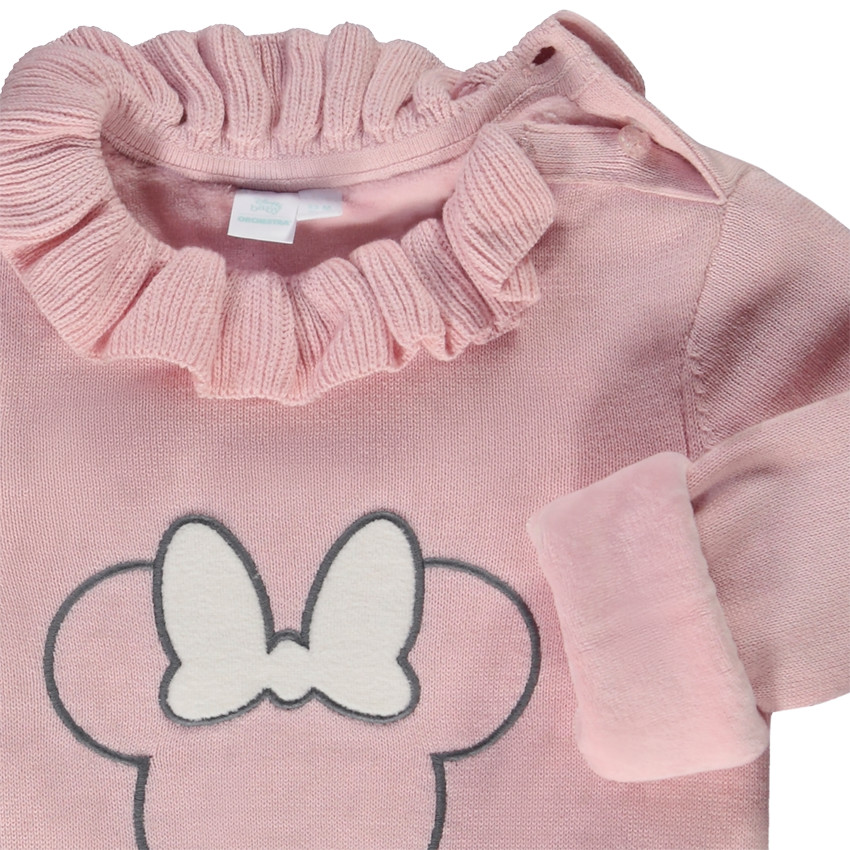 Pull en tricot avec broderie Minnie Disney pour bébé fille 