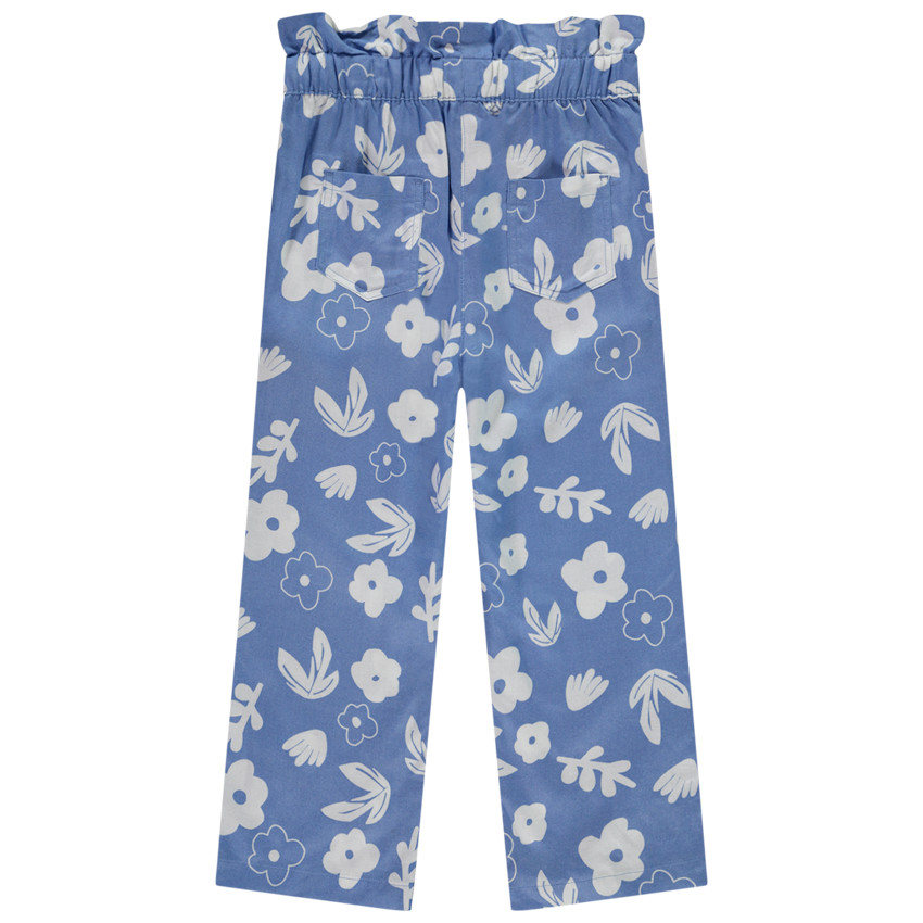 Pantalon large et fluide imprimé fleurs pour fille 