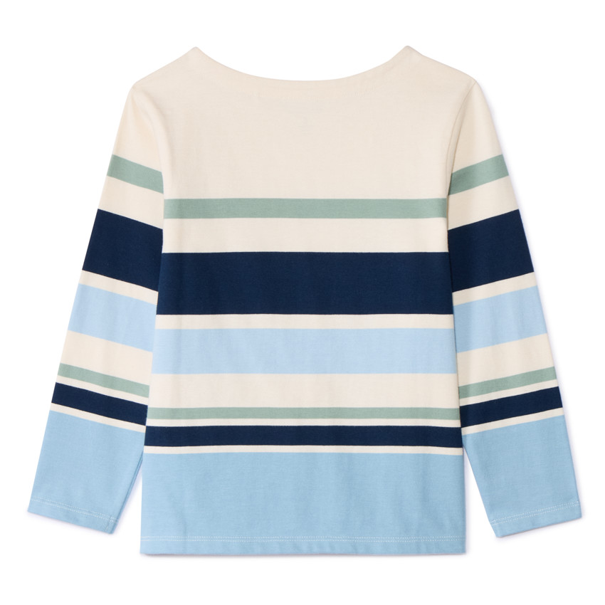 Gestreepte longsleeve marinière jongens in écru kleur 