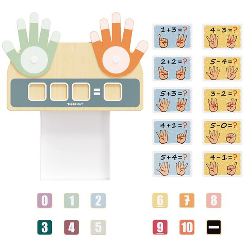 Calculatrice de doigt Finger Math apprendre à calculer jouet en bois 24m+ 