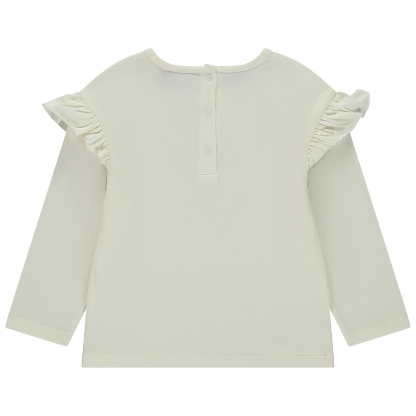 T-shirt manches longues volantées avec print fantaisie pour bébé fille 