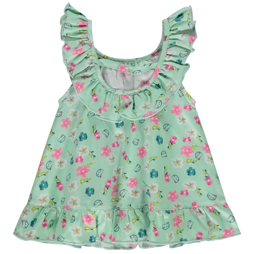 Tunique manches courtes volantées et imprimée pour bébé fille 